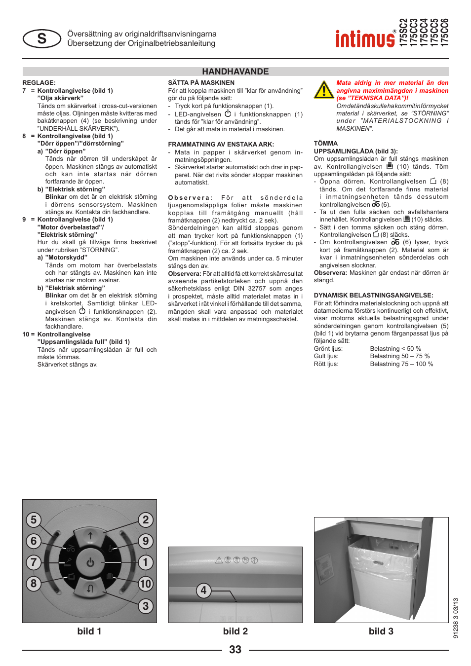 Bild 2, Bild 1, Bild 3 | Handhavande | intimus 175 CC5 User Manual | Page 33 / 56