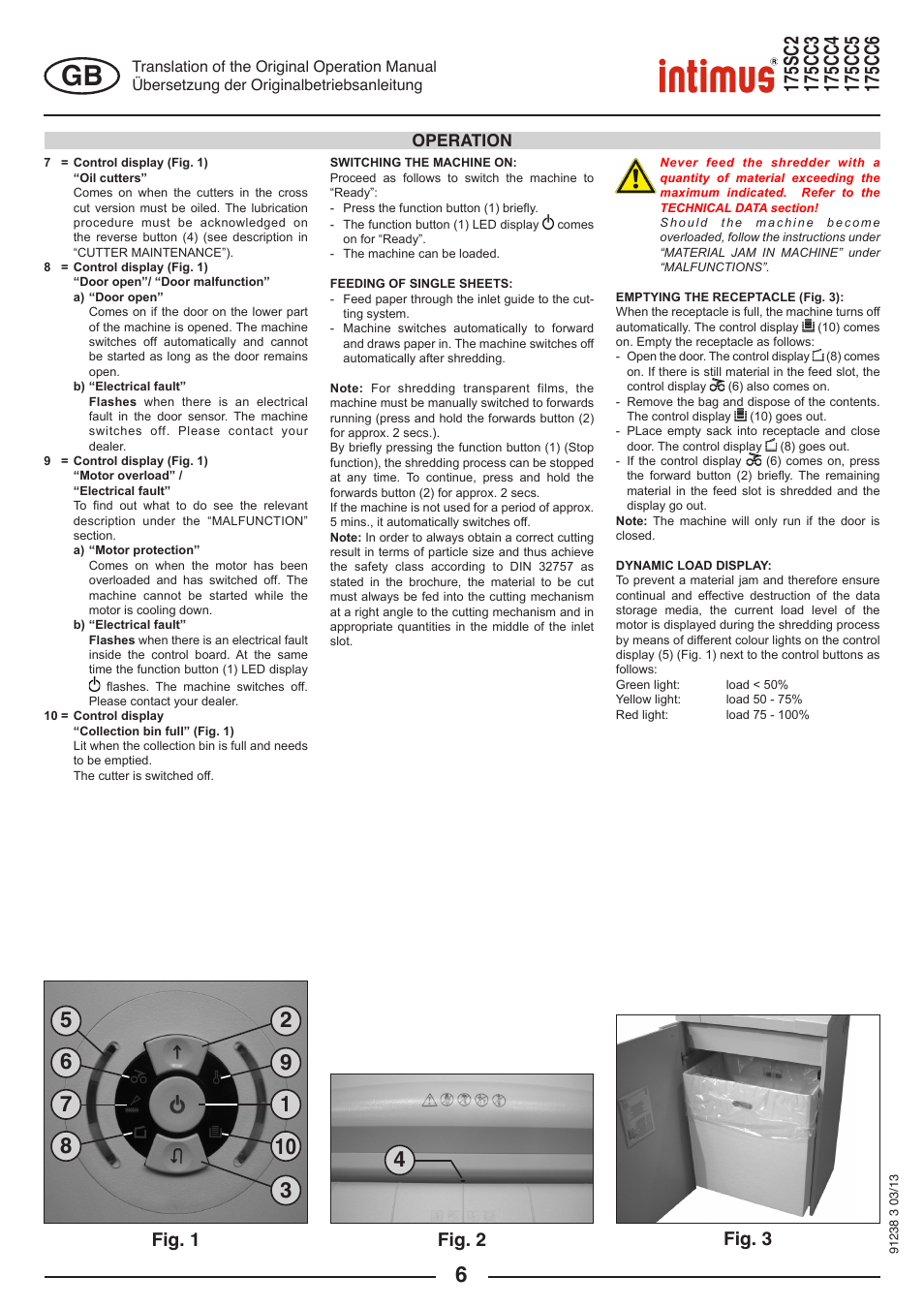 Fig. 3 fig. 1, Fig. 2, Operation | intimus 175 CC5 User Manual | Page 6 / 56