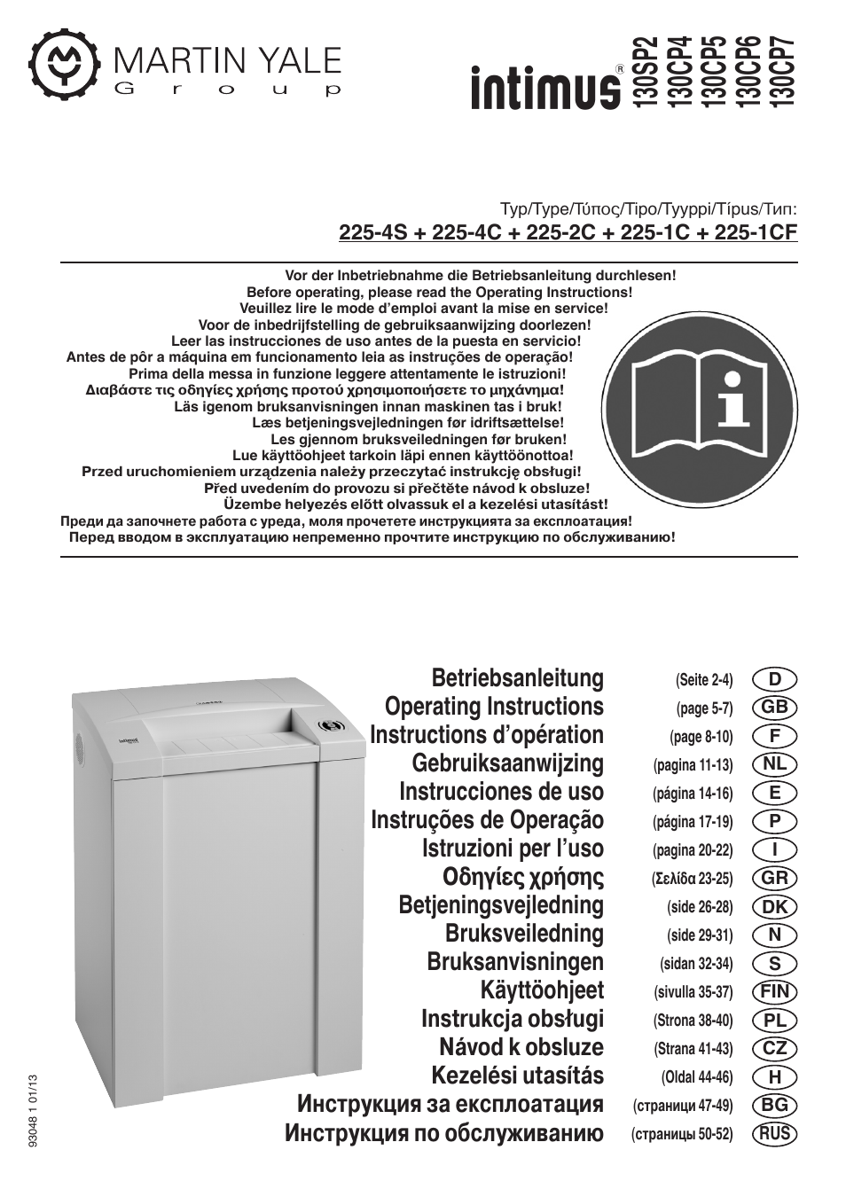 intimus 130 CP7 User Manual | 56 pages