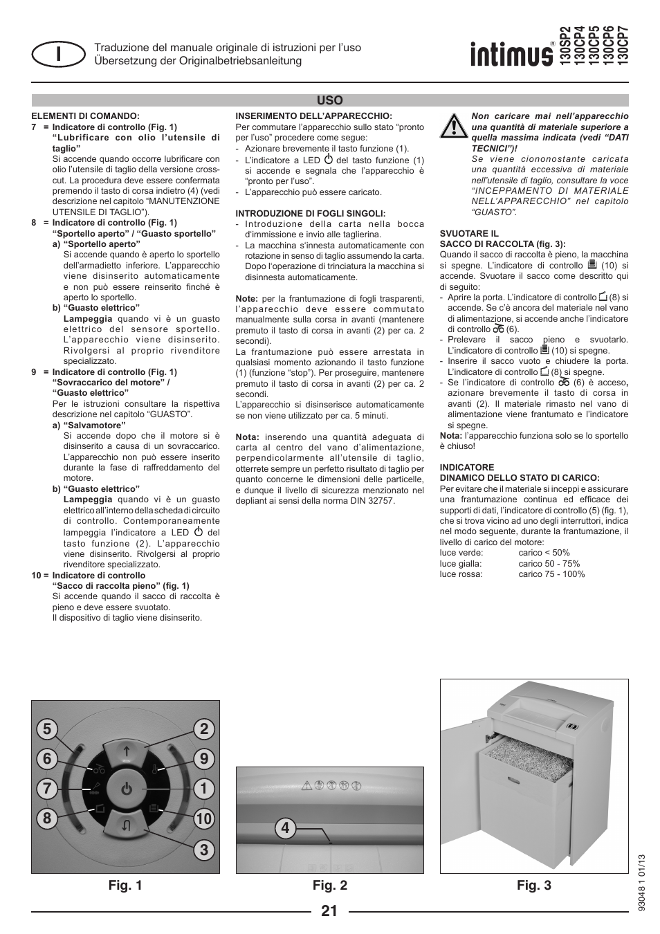 Fig. 3 fig. 2, Fig. 1 | intimus 130 CP7 User Manual | Page 21 / 56