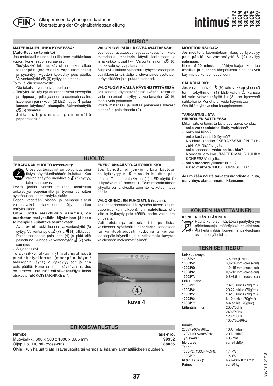 Kuva 4 | intimus 130 CP7 User Manual | Page 37 / 56