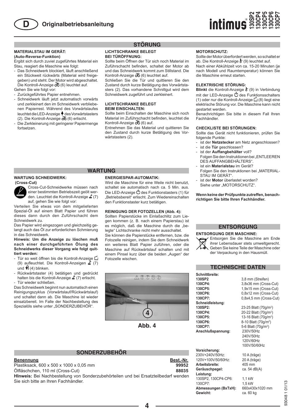 Originalbetriebsanleitung, Abb. 4 | intimus 130 CP7 User Manual | Page 4 / 56