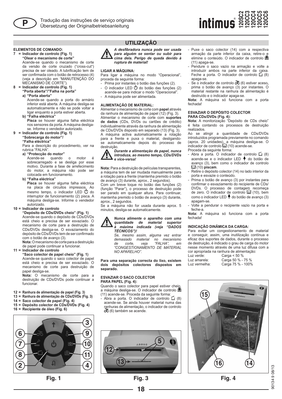Fig. 1, Fig. 3, Fig. 4 | Utilização | intimus 120 CC4 User Manual | Page 18 / 56