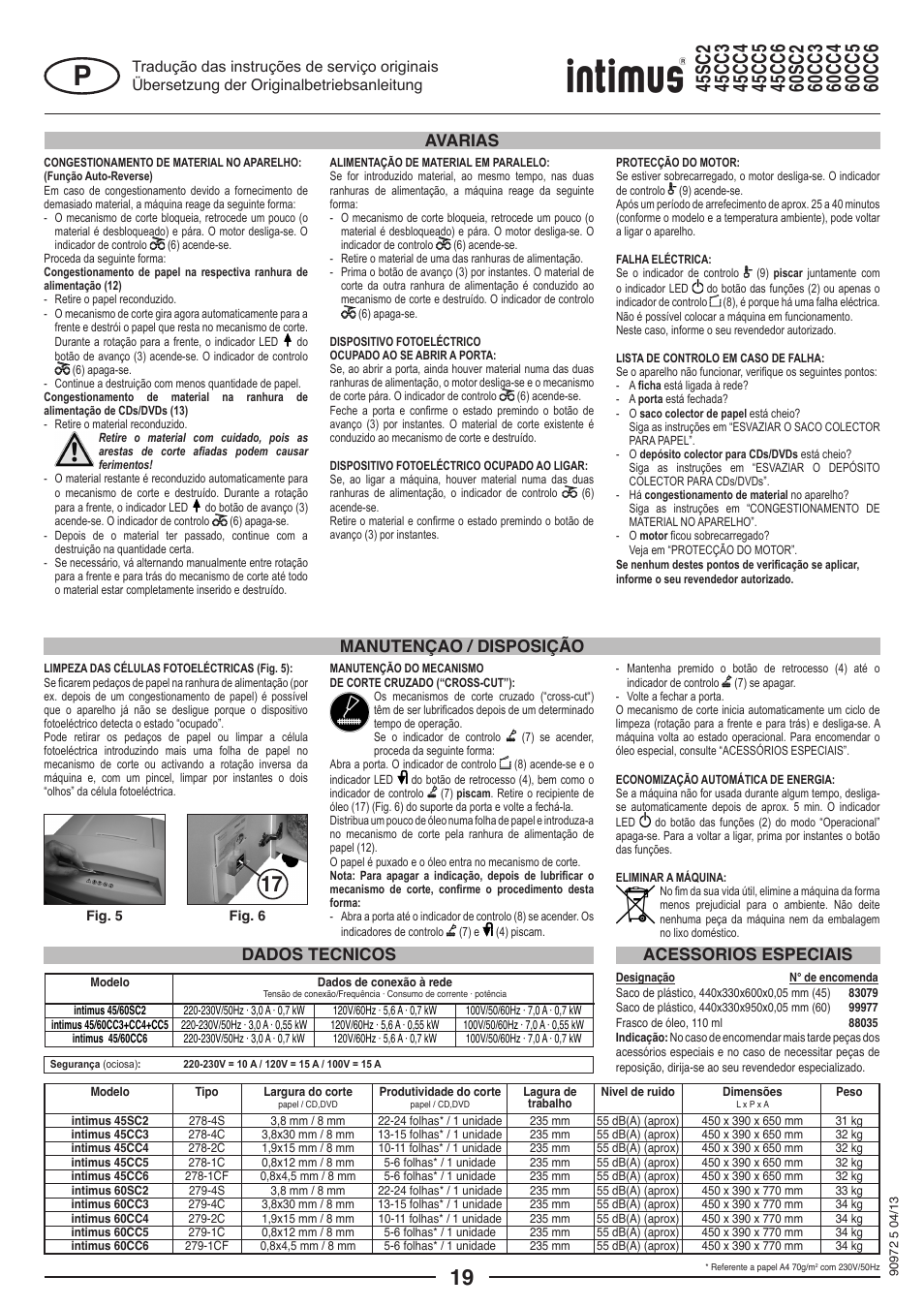 intimus 45 CC4 User Manual | Page 19 / 56