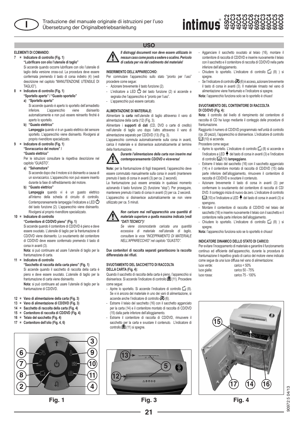 Fig. 1, Fig. 4, Fig. 3 | intimus 45 CC4 User Manual | Page 21 / 56