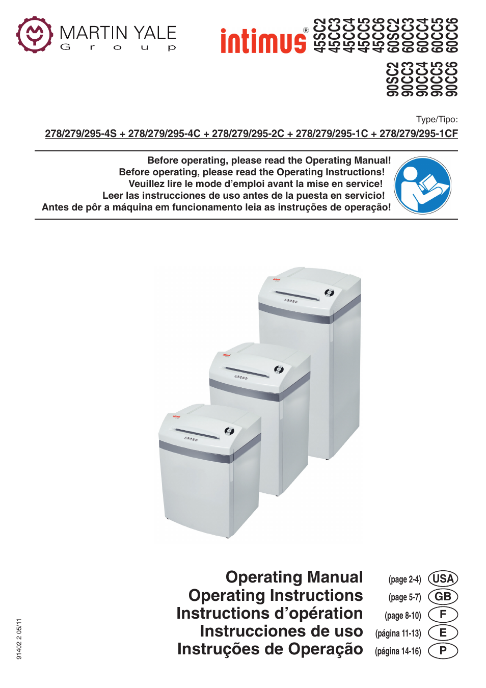 intimus 90 CC5 User Manual | 20 pages