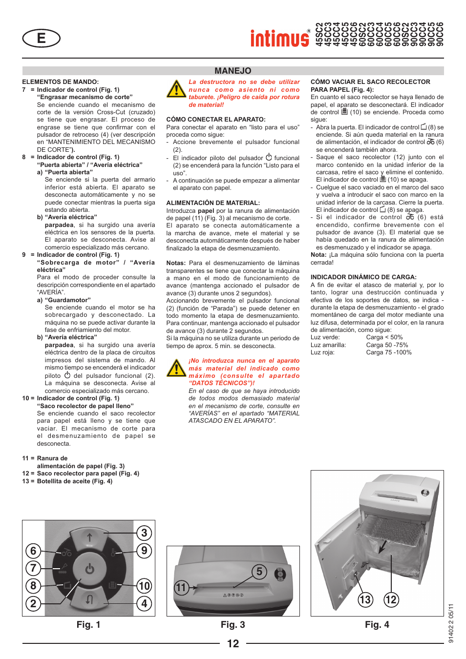 intimus 90 CC5 User Manual | Page 12 / 20