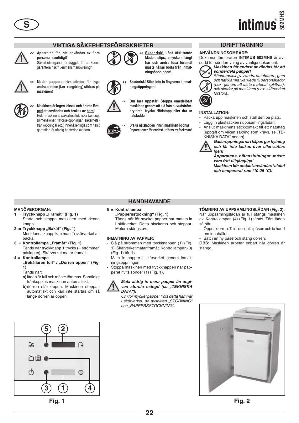 502mhs, Fig. 2 fig. 1 | intimus 502 User Manual | Page 22 / 36