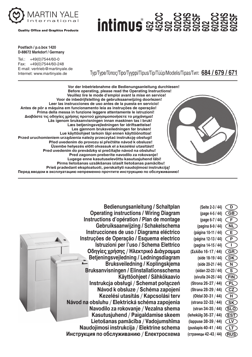 intimus Modelis 684 User Manual | 48 pages