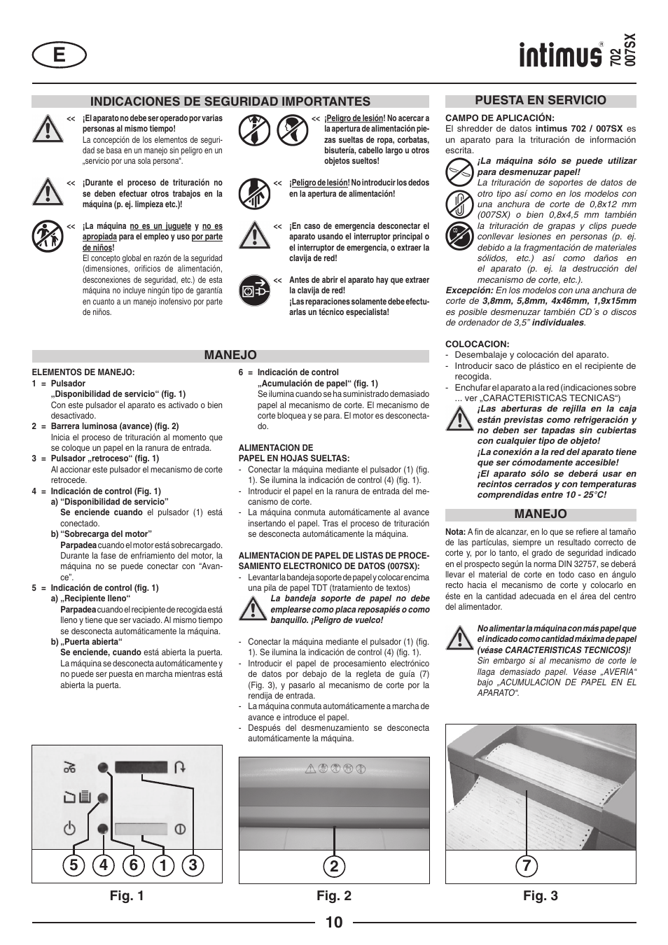 Fig. 1, Fig. 3, Fig. 2 | intimus 702 User Manual | Page 10 / 36