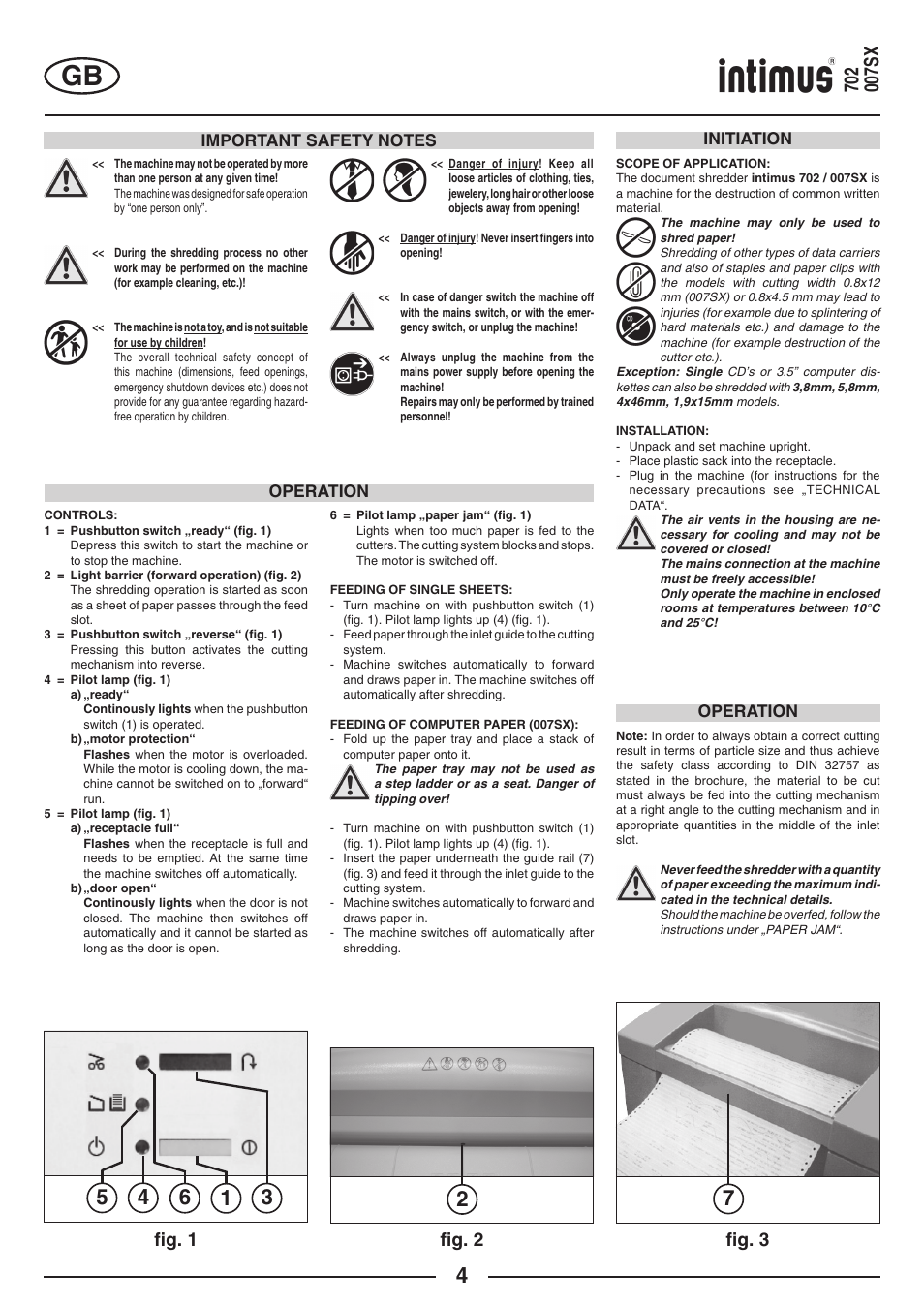 FIg. 1, FIg. 3, FIg. 2 | intimus 702 User Manual | Page 4 / 36