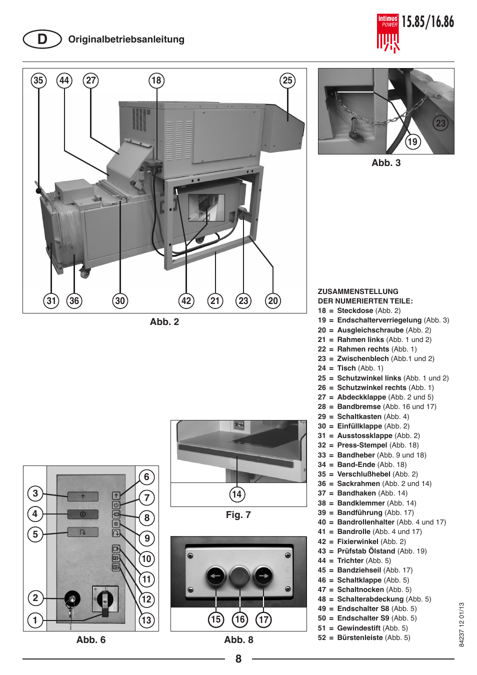 intimus POWER 16.86 User Manual | Page 8 / 68