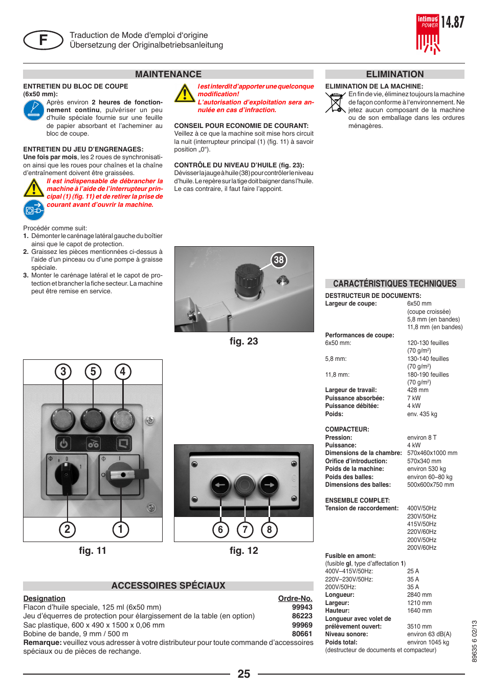 intimus POWER 14.87 User Manual | Page 25 / 68