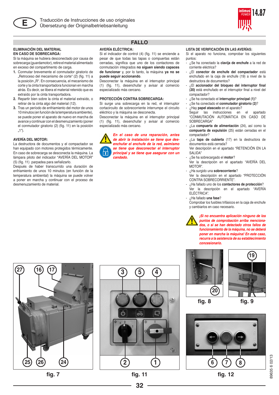 intimus POWER 14.87 User Manual | Page 32 / 68