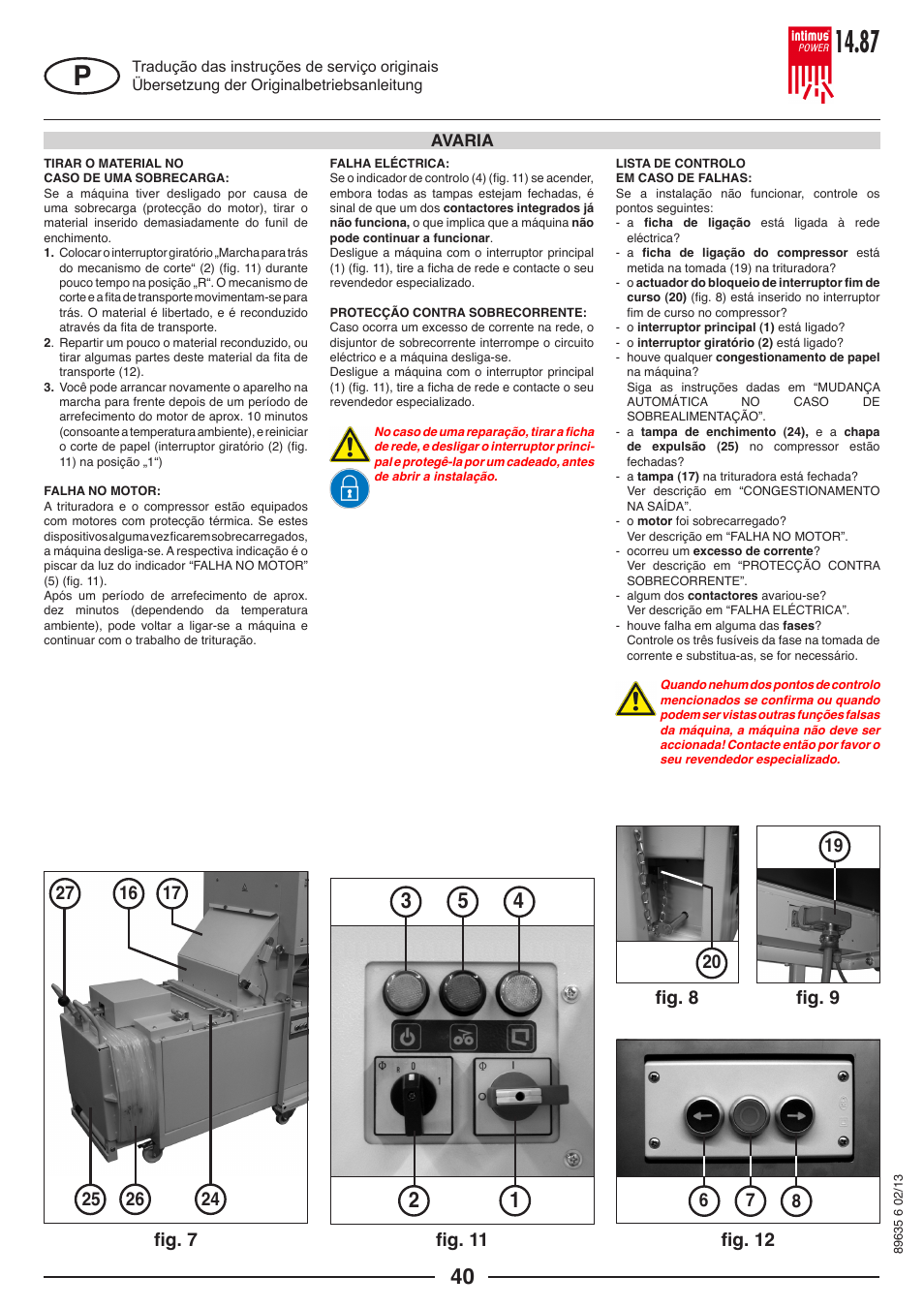 intimus POWER 14.87 User Manual | Page 40 / 68