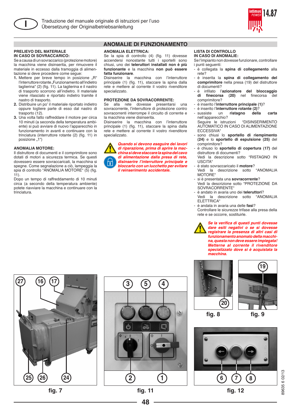 intimus POWER 14.87 User Manual | Page 48 / 68