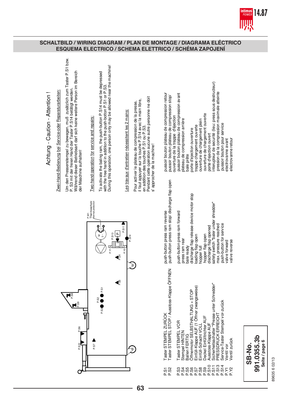 Ac ht un g - c au tio n - a tt en tio n | intimus POWER 14.87 User Manual | Page 63 / 68
