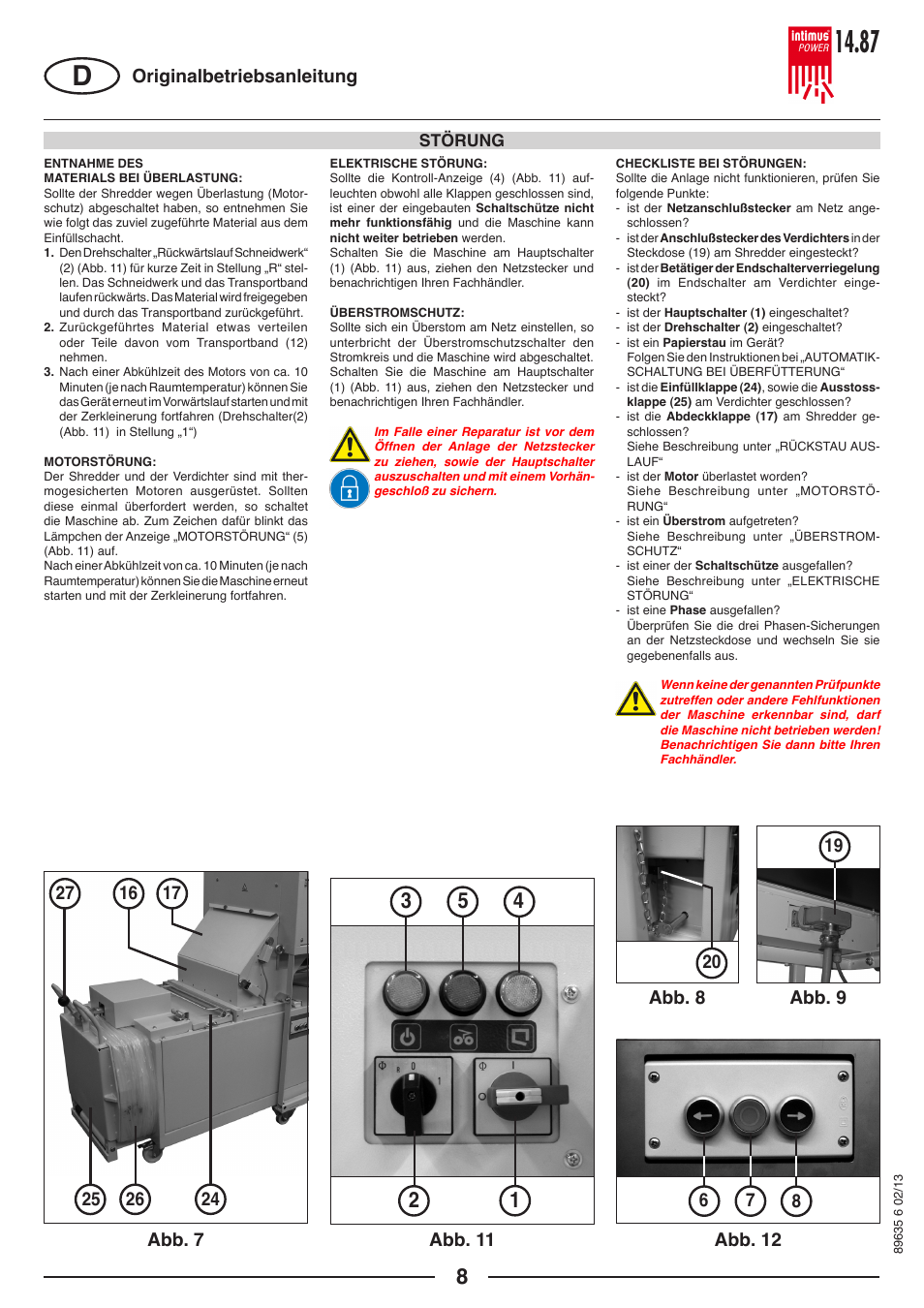 intimus POWER 14.87 User Manual | Page 8 / 68