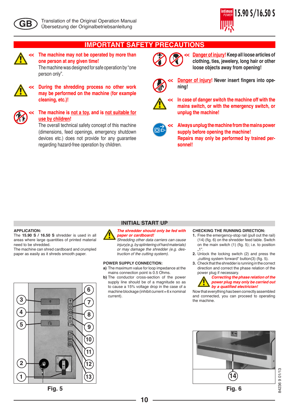 Important safety precautions | intimus POWER 16.50 S User Manual | Page 10 / 48