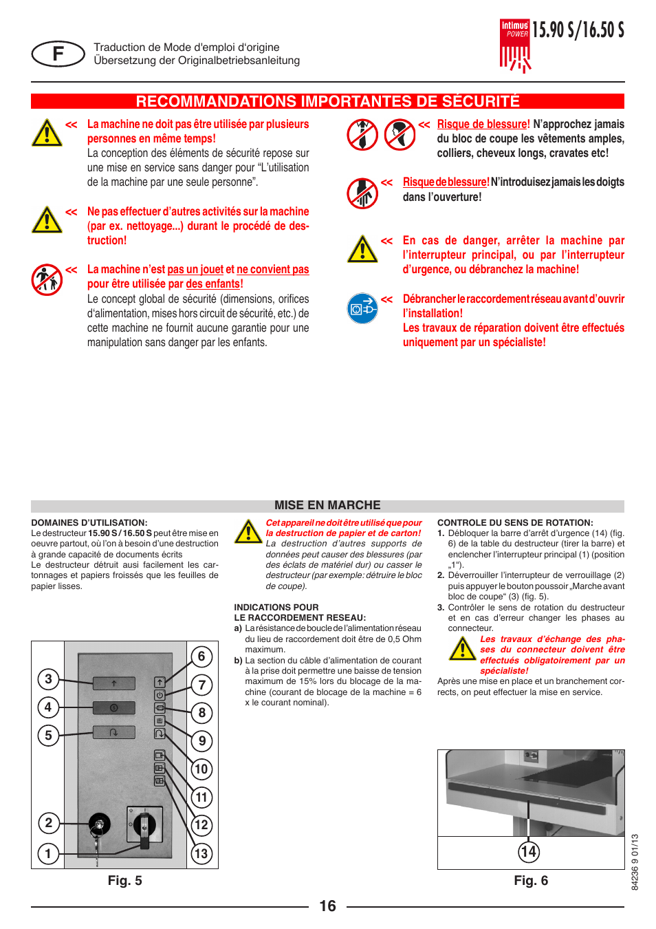 Recommandations importantes de sécurité, Fig. 6 | intimus POWER 16.50 S User Manual | Page 16 / 48