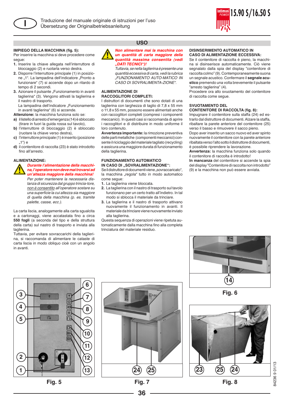 Fig. 8, Fig. 7, Fig. 6 | intimus POWER 16.50 S User Manual | Page 36 / 48