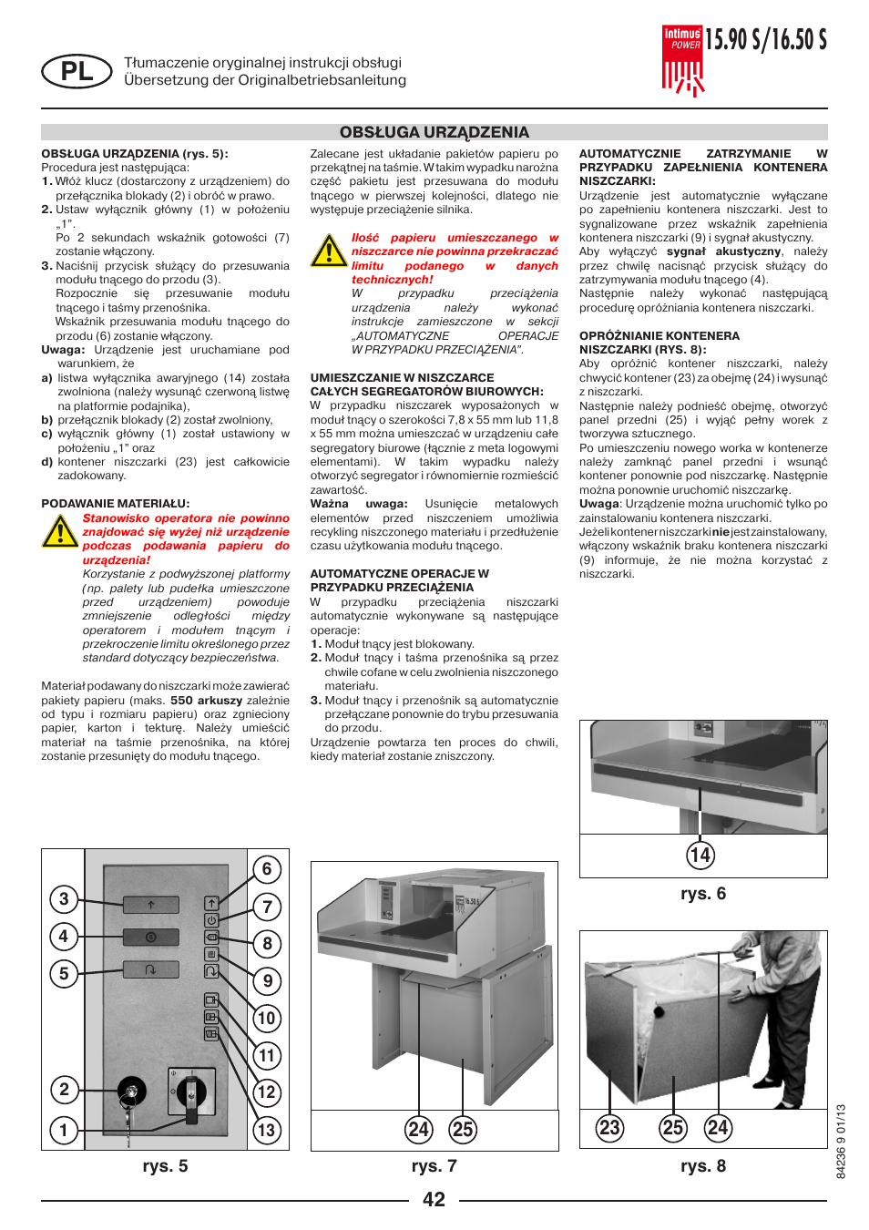 Rys. 5 rys. 7 rys. 8 rys. 6 | intimus POWER 16.50 S User Manual | Page 42 / 48