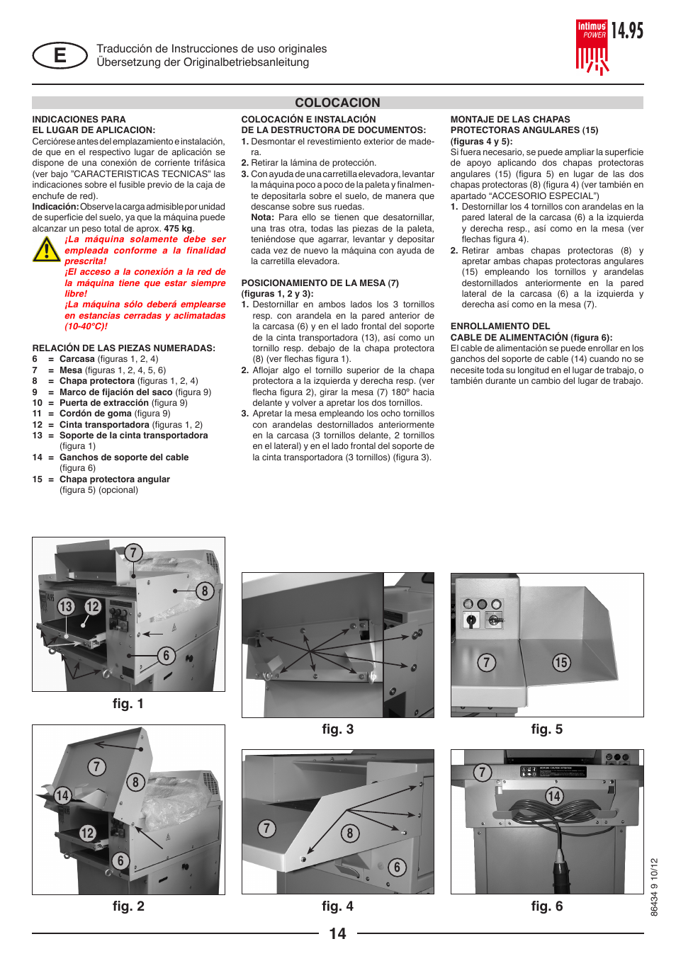 intimus POWER 14.95 S User Manual | Page 14 / 36