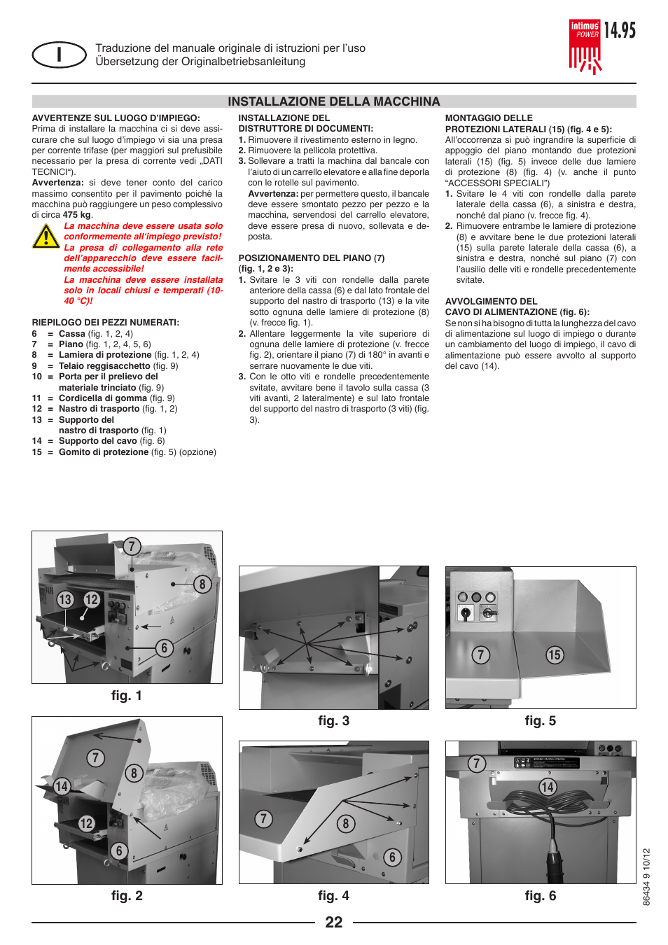 intimus POWER 14.95 S User Manual | Page 22 / 36
