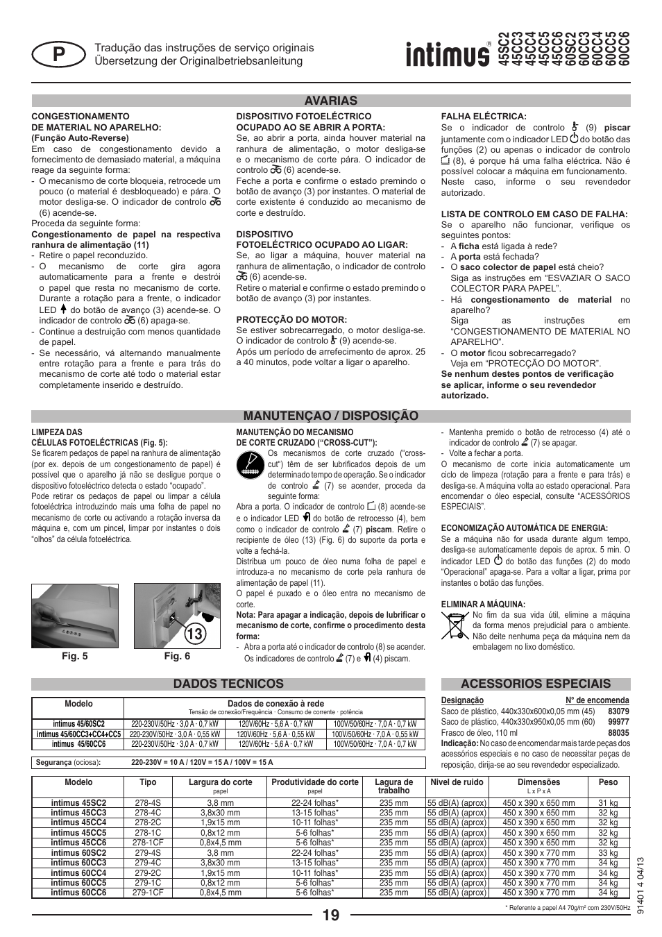 intimus 45 CC6 User Manual | Page 19 / 56