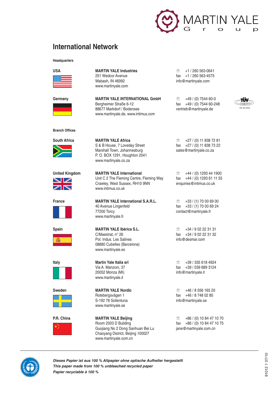 International network | intimus Crusher 1000 User Manual | Page 12 / 12