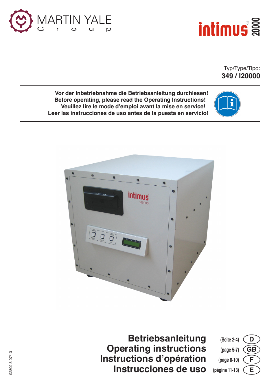 intimus Degausser 20000 User Manual | 16 pages