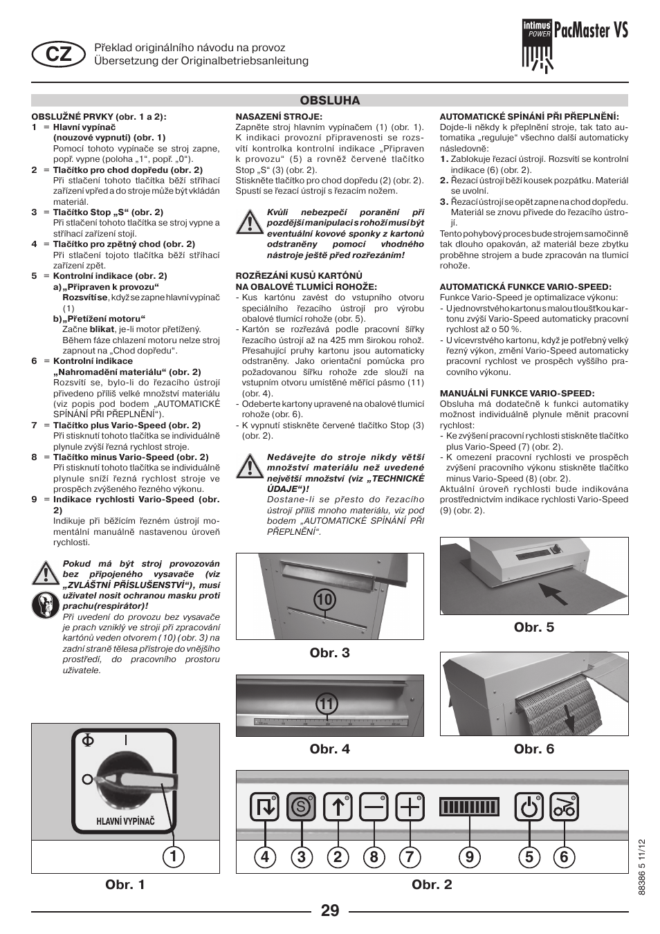 Pacmaster vs | intimus PacMaster S User Manual | Page 29 / 36