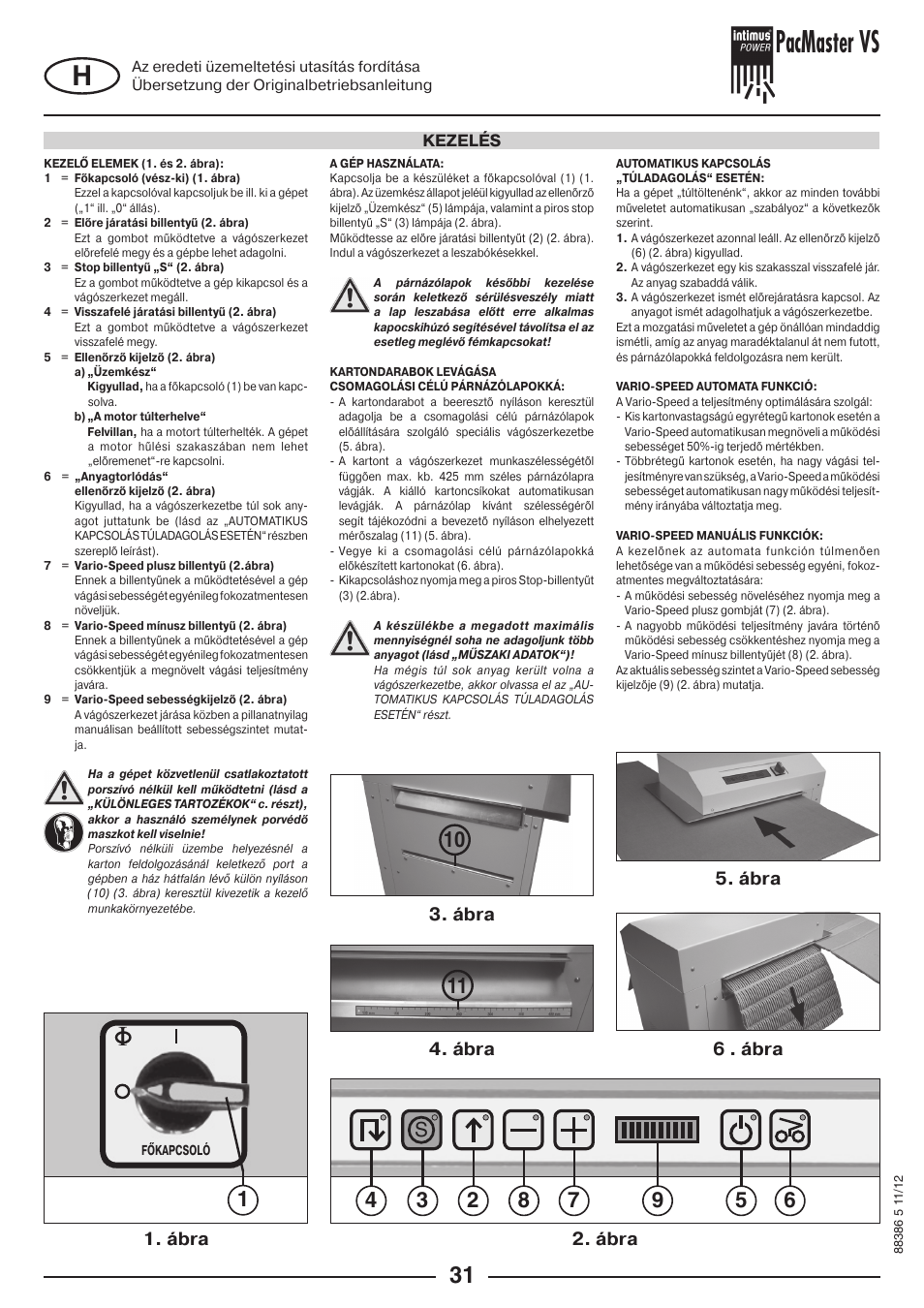 Pacmaster vs | intimus PacMaster S User Manual | Page 31 / 36