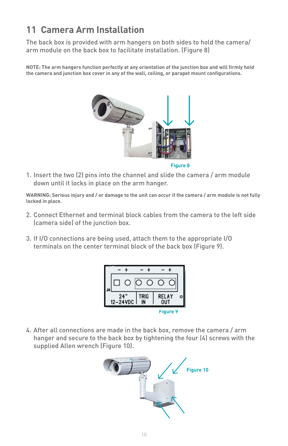 11 camera arm installation | IQinVision Sentinel Series User Manual | Page 10 / 20