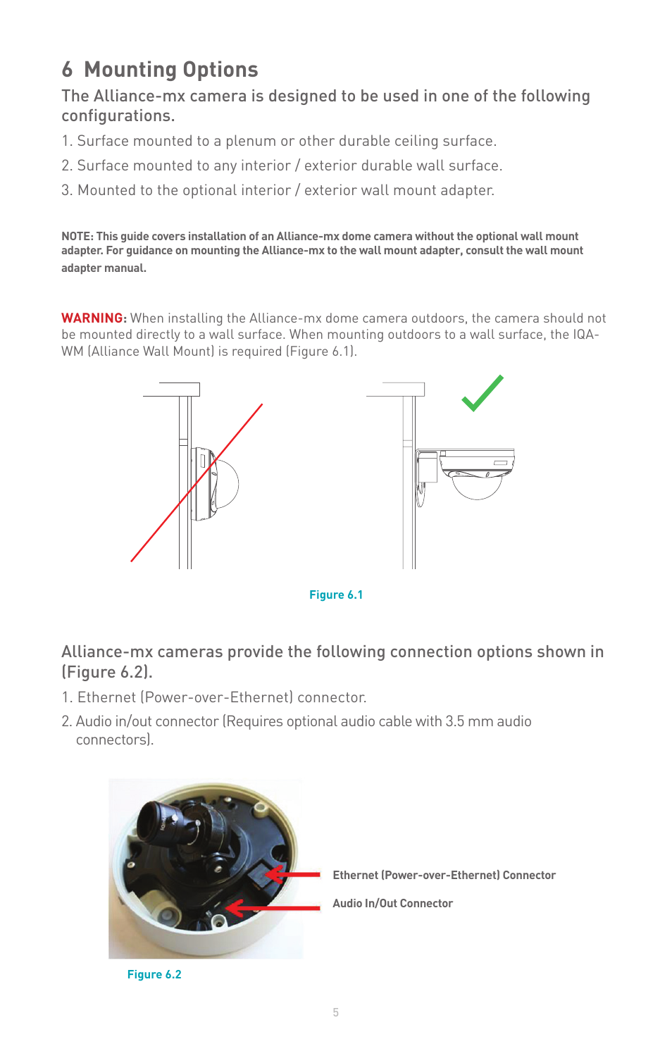 6 mounting options | IQinVision Alliance-mx User Manual | Page 5 / 12