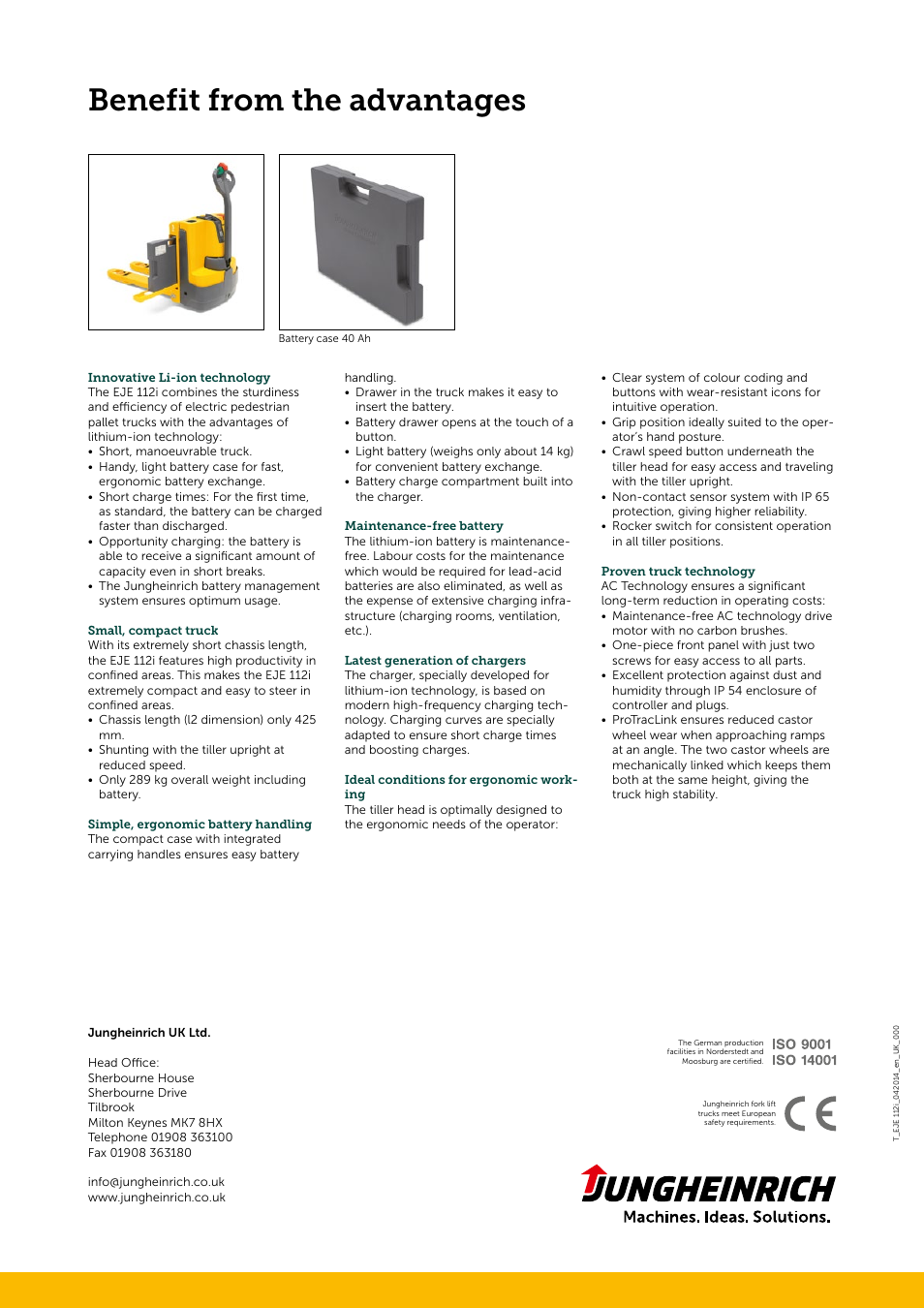 Benefit from the advantages | Jungheinrich EJE_112i User Manual | Page 4 / 4