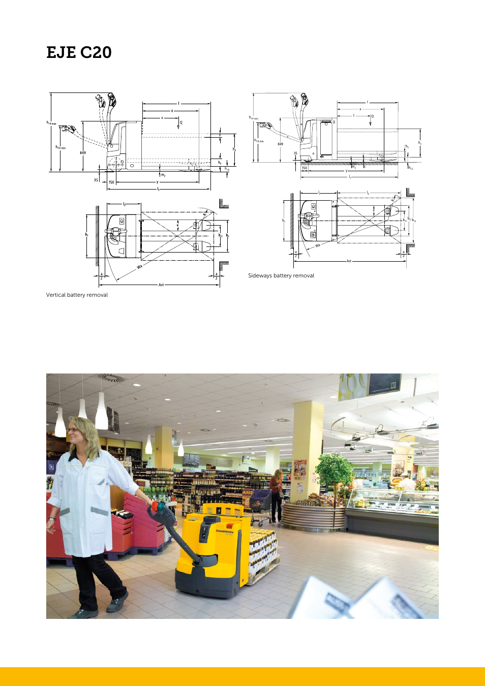 Eje c20, Vertical battery removal, Sideways battery removal | Jungheinrich EJE_C20 User Manual | Page 2 / 4
