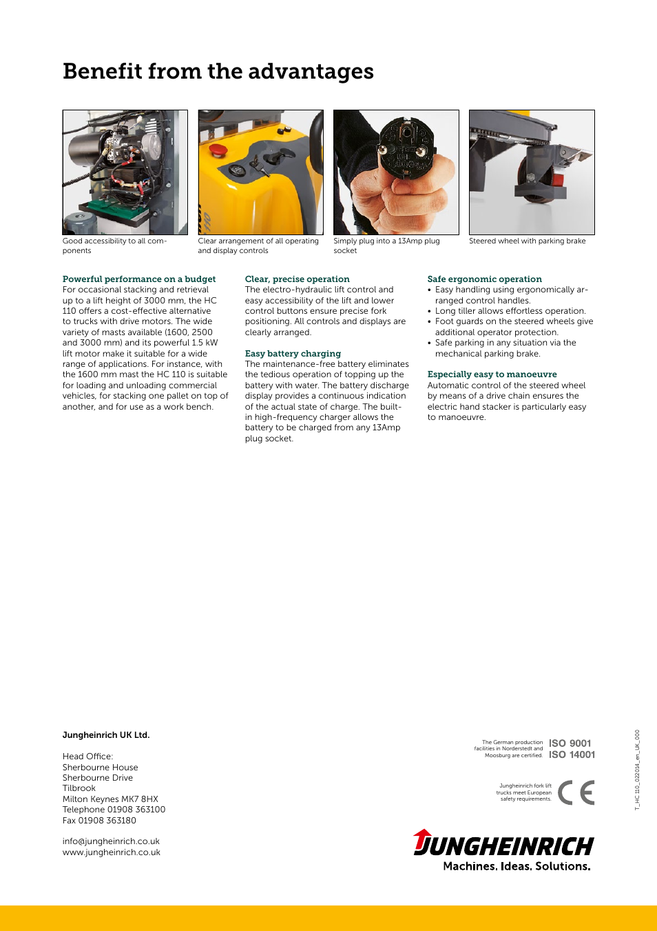 Benefit from the advantages | Jungheinrich HC_110 User Manual | Page 4 / 4