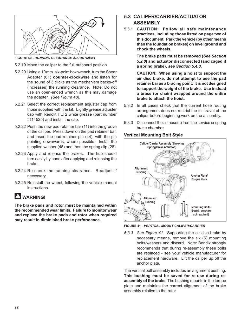 3 caliper/carrier/actuator assembly | Ken Tool Bendix ADB22X-V Air Disc Brakes User Manual | Page 22 / 40