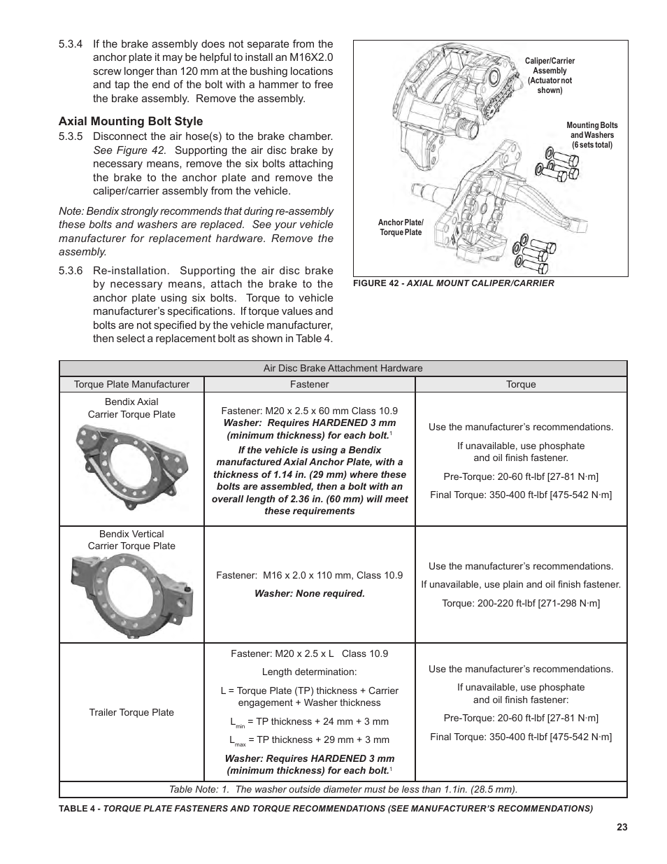 Axial mounting bolt style | Ken Tool Bendix ADB22X-V Air Disc Brakes User Manual | Page 23 / 40