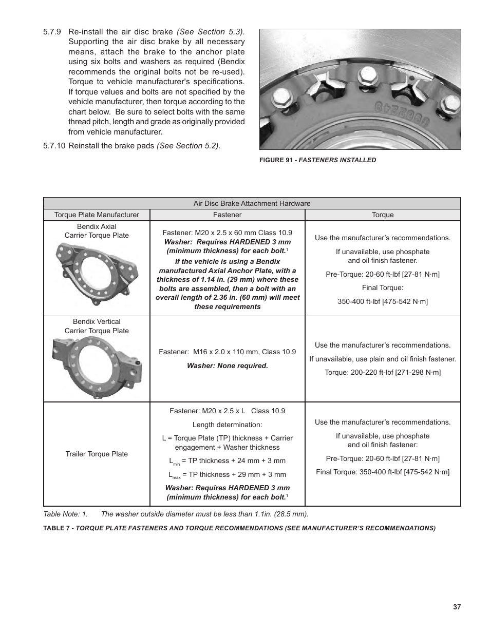 Ken Tool Bendix ADB22X-V Air Disc Brakes User Manual | Page 37 / 40