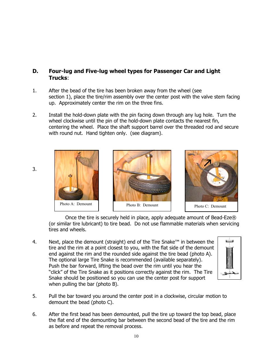 Ken Tool T601 (38601) CENTER POST TIRE CHANGING SYSTEM User Manual | Page 10 / 16
