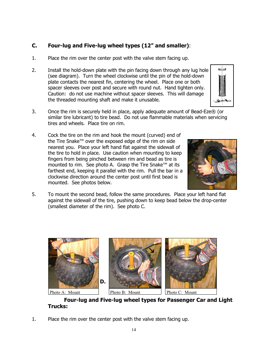 Ken Tool T601 (38601) CENTER POST TIRE CHANGING SYSTEM User Manual | Page 14 / 16