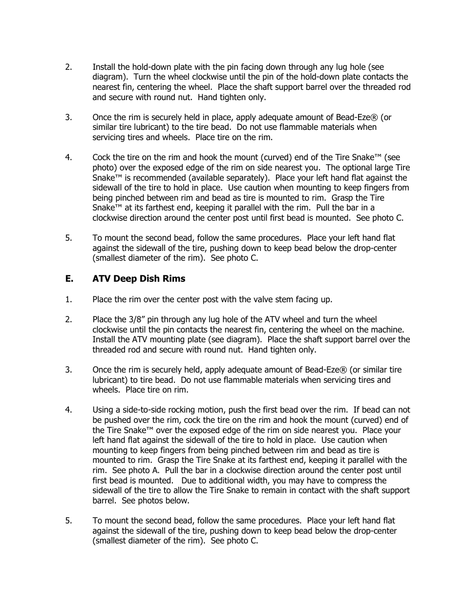 Ken Tool T601 (38601) CENTER POST TIRE CHANGING SYSTEM User Manual | Page 15 / 16