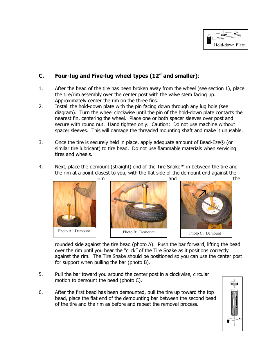 Ken Tool T601 (38601) CENTER POST TIRE CHANGING SYSTEM User Manual | Page 9 / 16