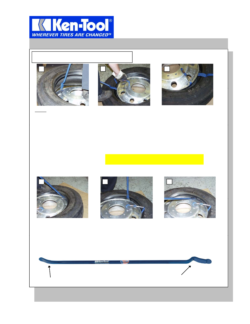 Ken Tool 33195 Nineteen-Five Mount_Demount Tool Set User Manual | 3 pages