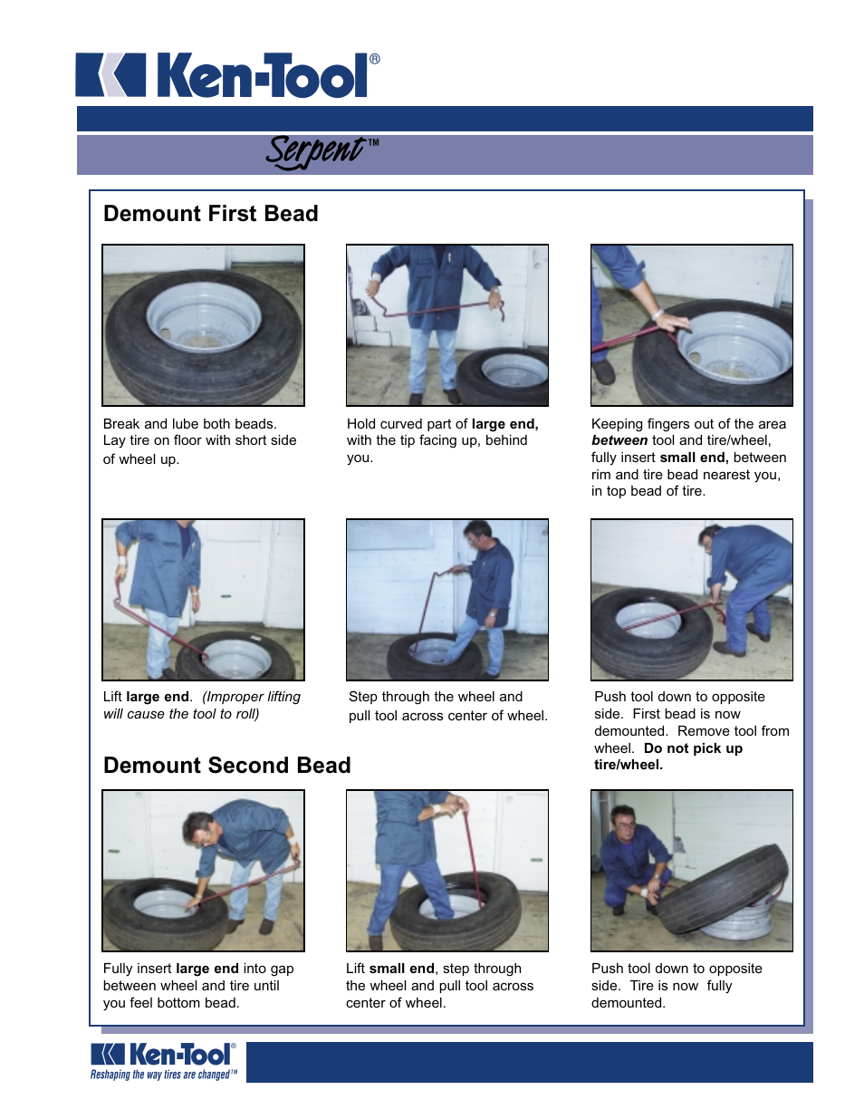 Ken Tool 35449 T2001 Demount Tool User Manual | 2 pages