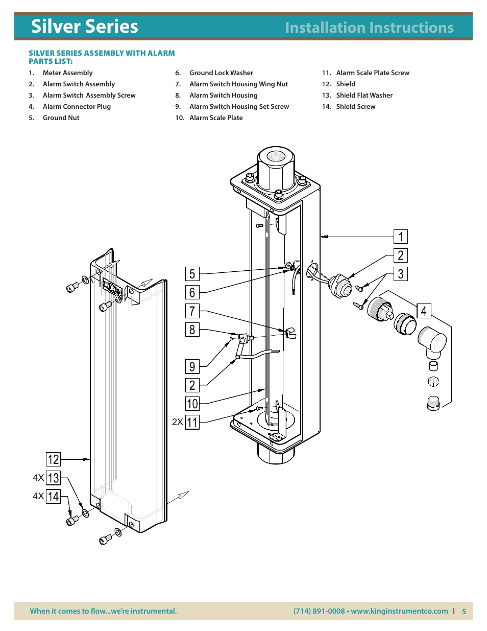 Silver series, Installation instructions | KING Silver Series User Manual | Page 5 / 5