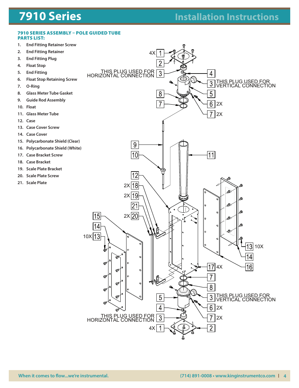 7910 series, Installation instructions | KING 7910 Series User Manual | Page 4 / 5