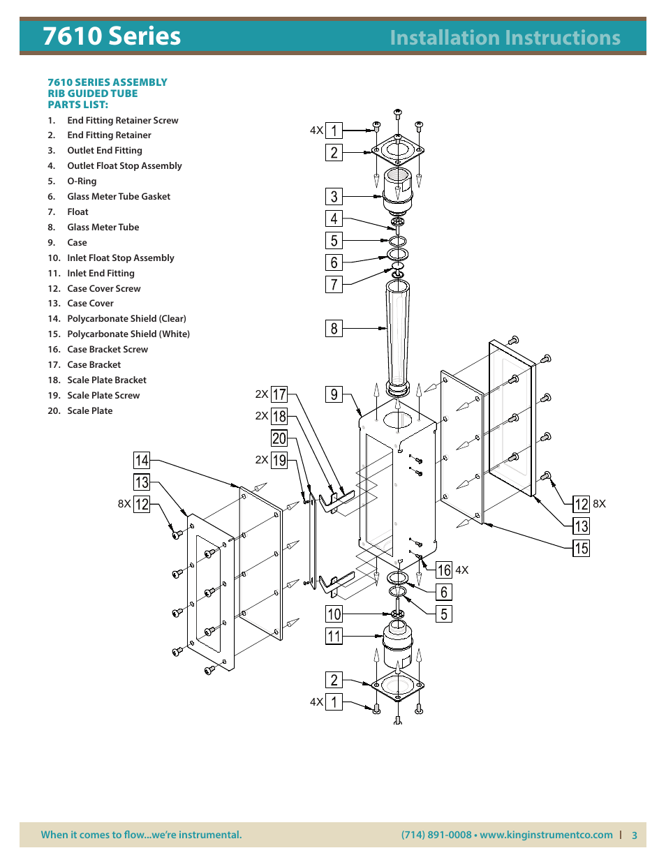 7610 series, Installation instructions | KING 7610 Series User Manual | Page 3 / 5